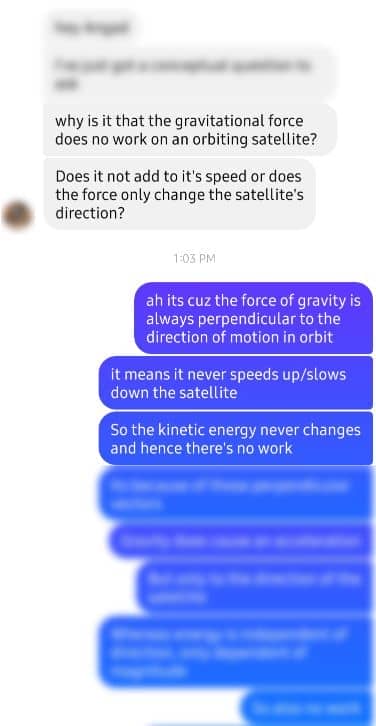 Orbital Mechanics and Satellite Question about Work and Energy answered by Melbourne Physics Tutor