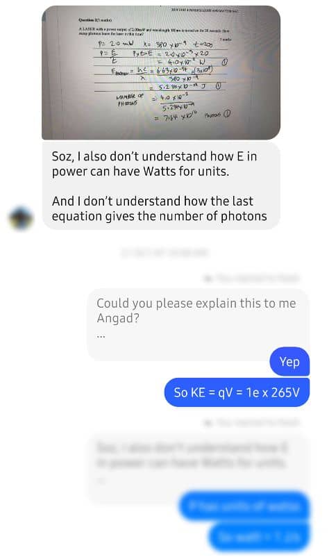 VCE Physics Student asking about Energy question from VCE Physics Exam