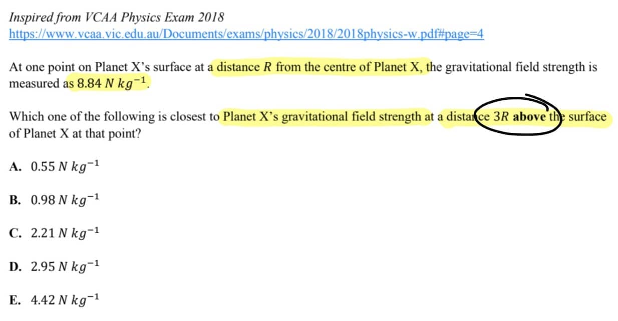 2018 VCAA Physics 3/4 Exam Question Highlighted by Angad Singh from Contour Education