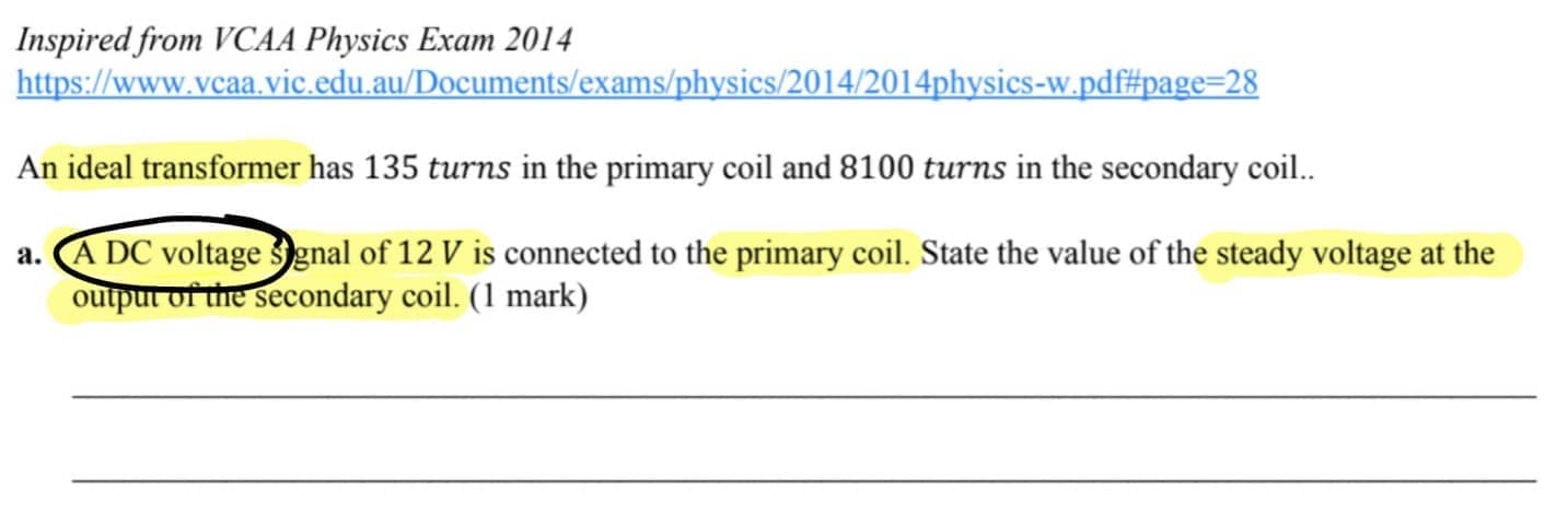 2014 VCAA Physics 3/4 Exam Question Highlighted by Angad Singh from Contour Education