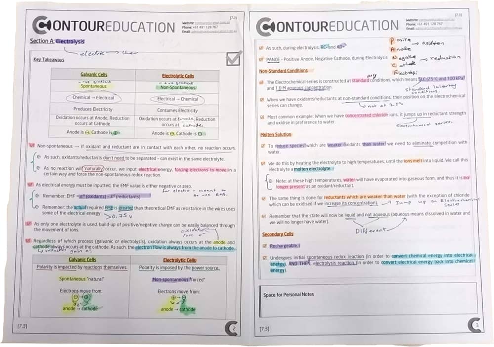 Student Revising Using Contour Education Workbooks